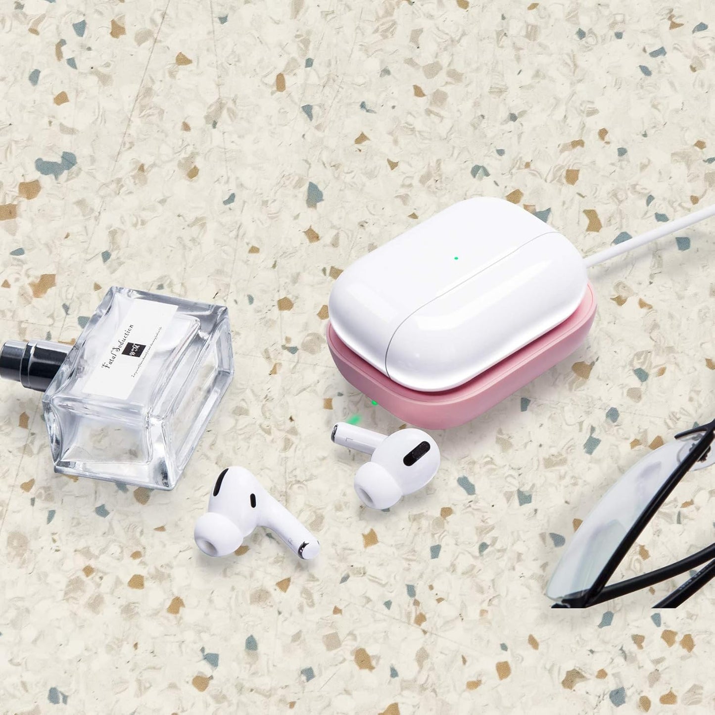 For Airpod Charger, Designed Wireless Charger for Airpods 4(Anc)/3Rd/2Nd Gen, for New Airpod Pro 3 (2025)/ 2Nd Gen, Wireless Earbuds, Slim & Compact for Travel Home Office, Pink